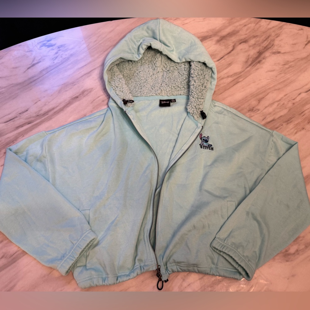 NWOT Disney Mint Green Sherpa-Lined Hoodie